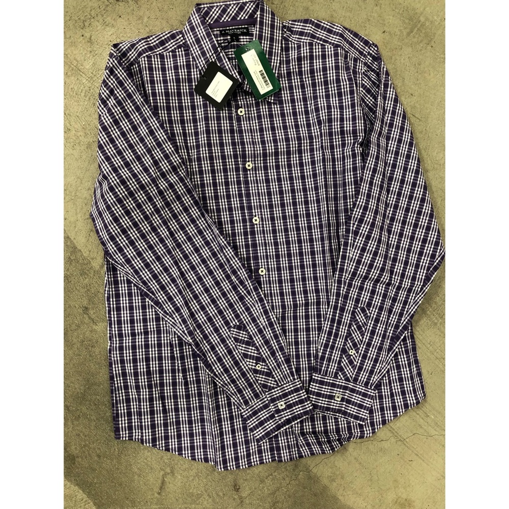 Purple J Maverick Mens button up Large slim fit
